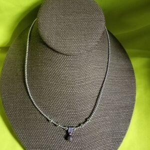 Silvertone beaded Napier necklace